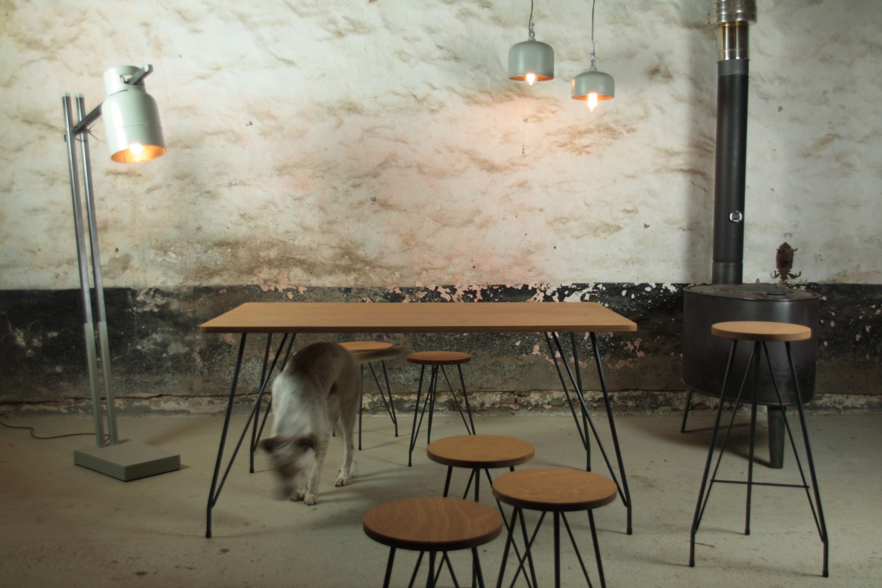 Industrieel horeca interieur