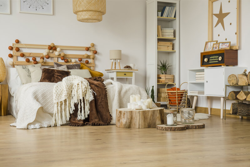 hout in de slaapkamers