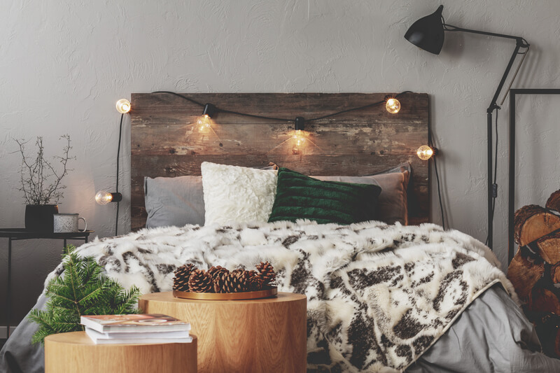 houten accessoires in de slaapkamer