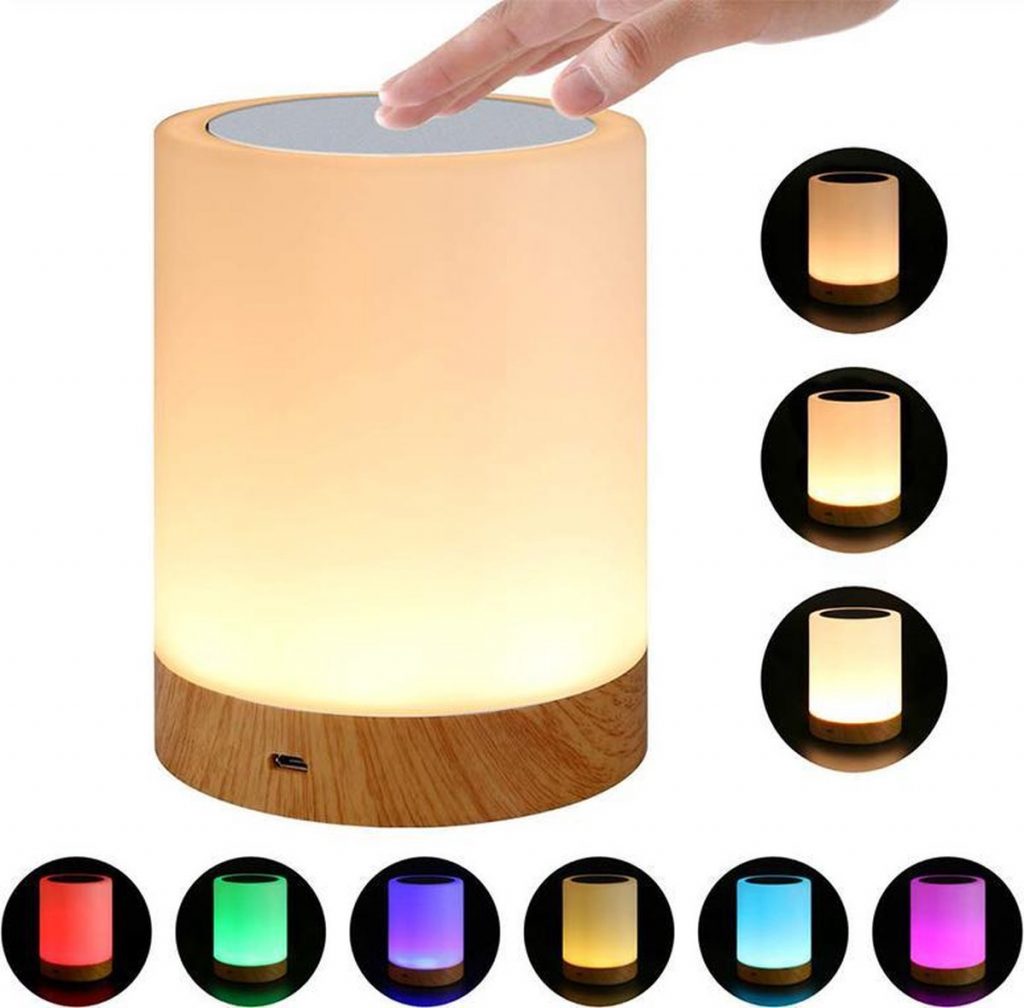  6 kleuren dimbaar touch nachtlampje
