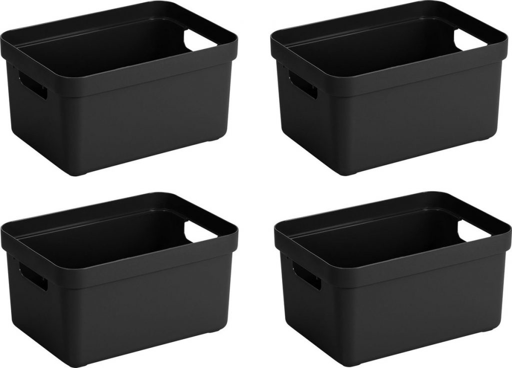 zwarte opbergboxen