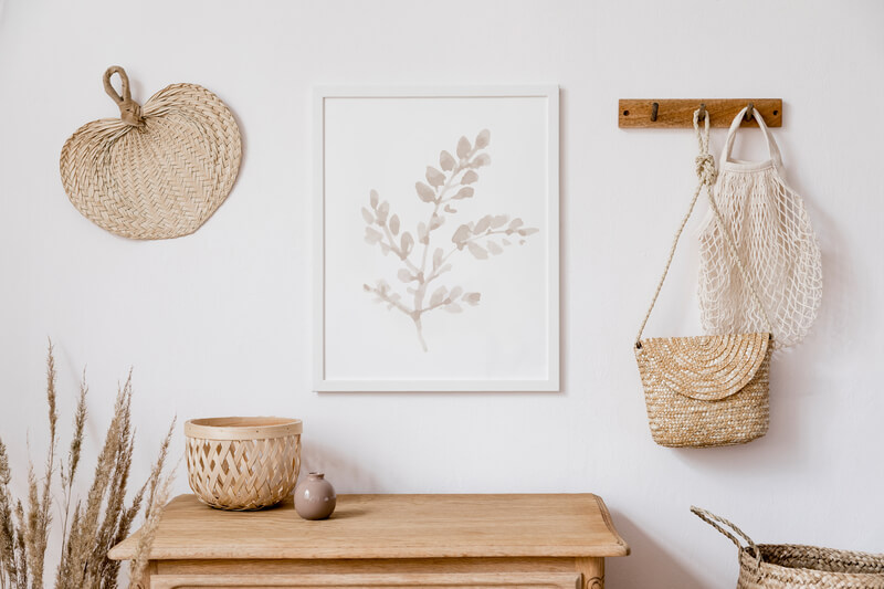 Riet en rotan in het interieur